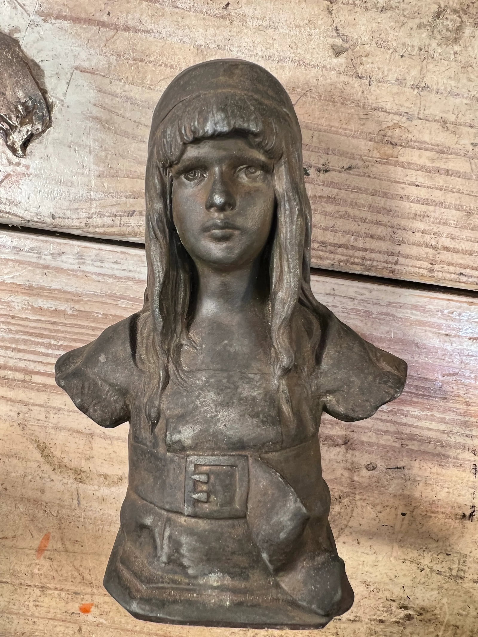 Late 19th Century Vintage Art Nouveau Statue of a Girl Signed - 7