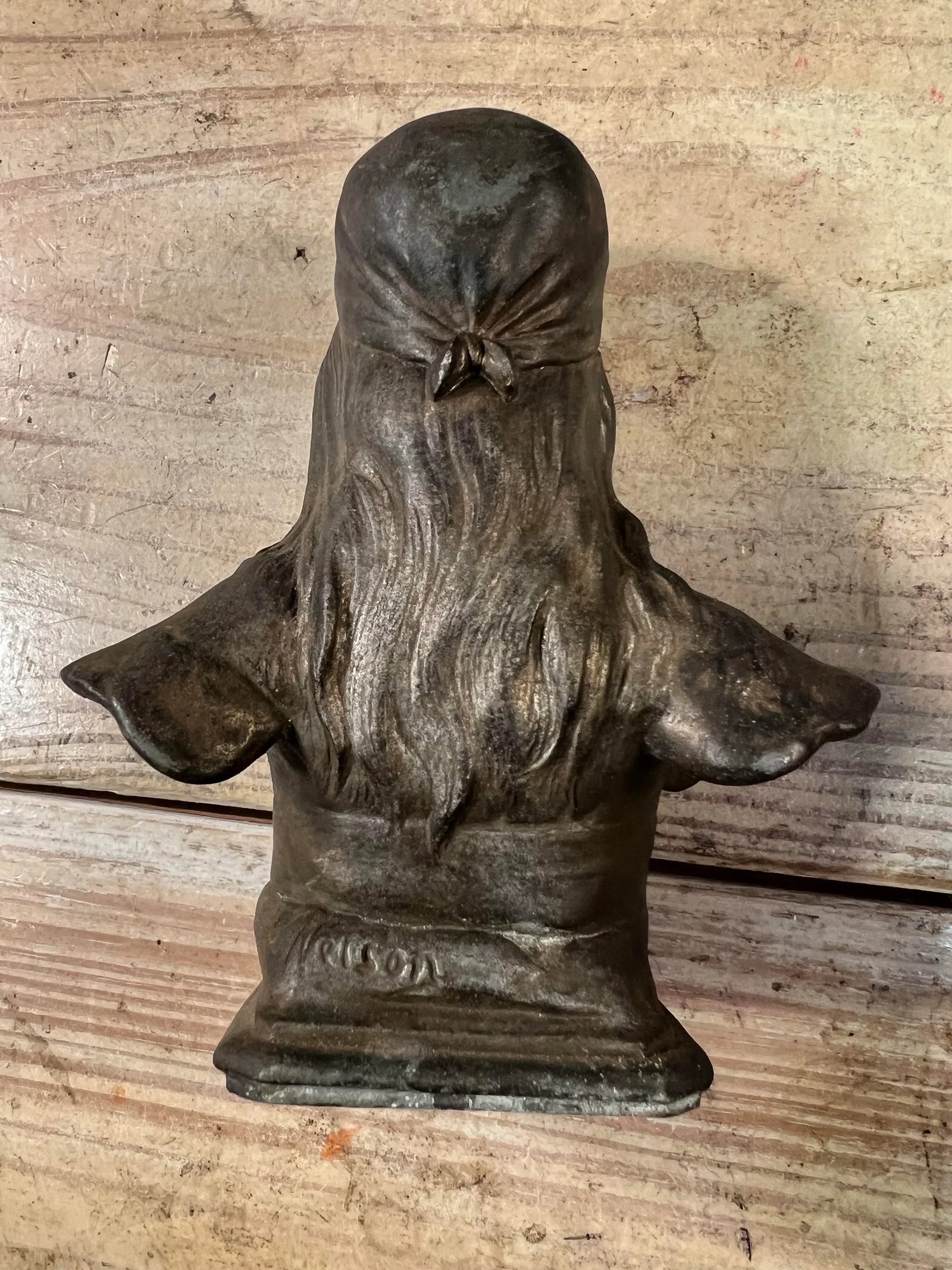 Late 19th Century Vintage Art Nouveau Statue of a Girl Signed - 8
