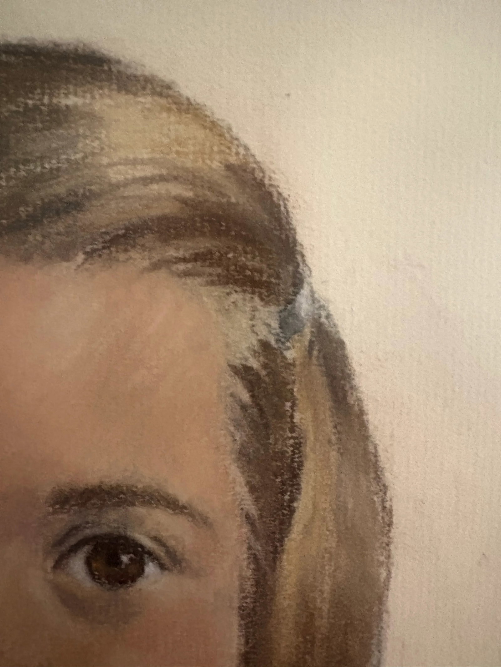 1962 Portrait, Girl in Red Velvet, Pastel on Paper, by Nancy Lee - 6