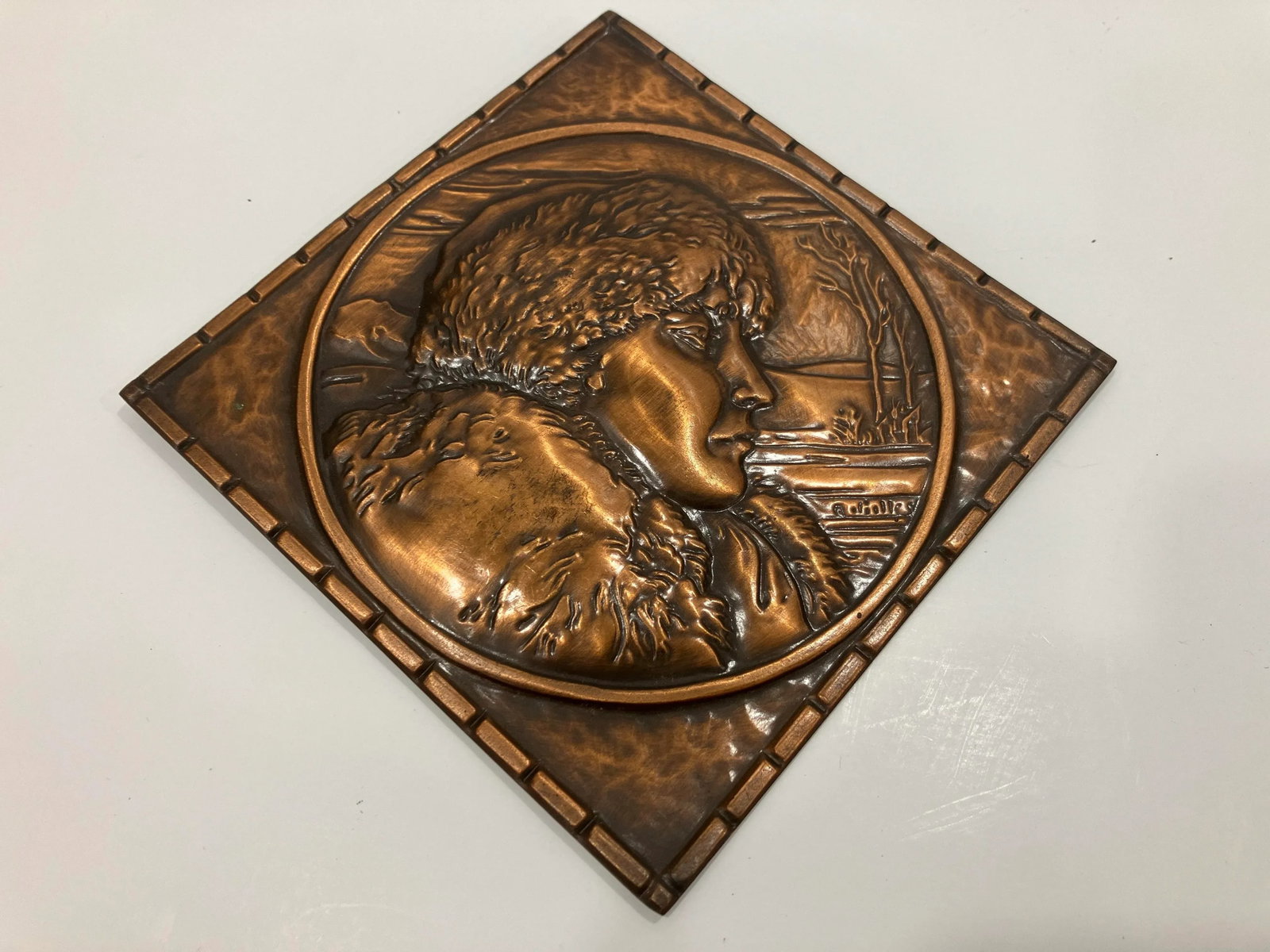 Set of 4 Copper Portraits Signed Gilles - 2