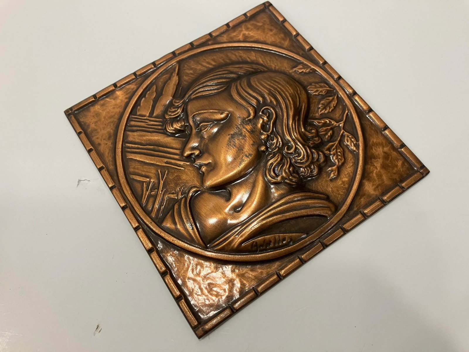 Set of 4 Copper Portraits Signed Gilles - 4