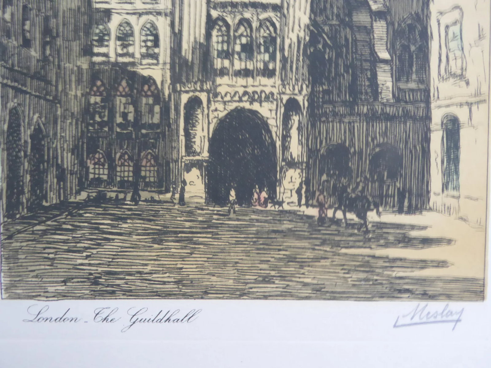Group of 5 French Etchings by L. Meslay Early 20th Century England & France - 3