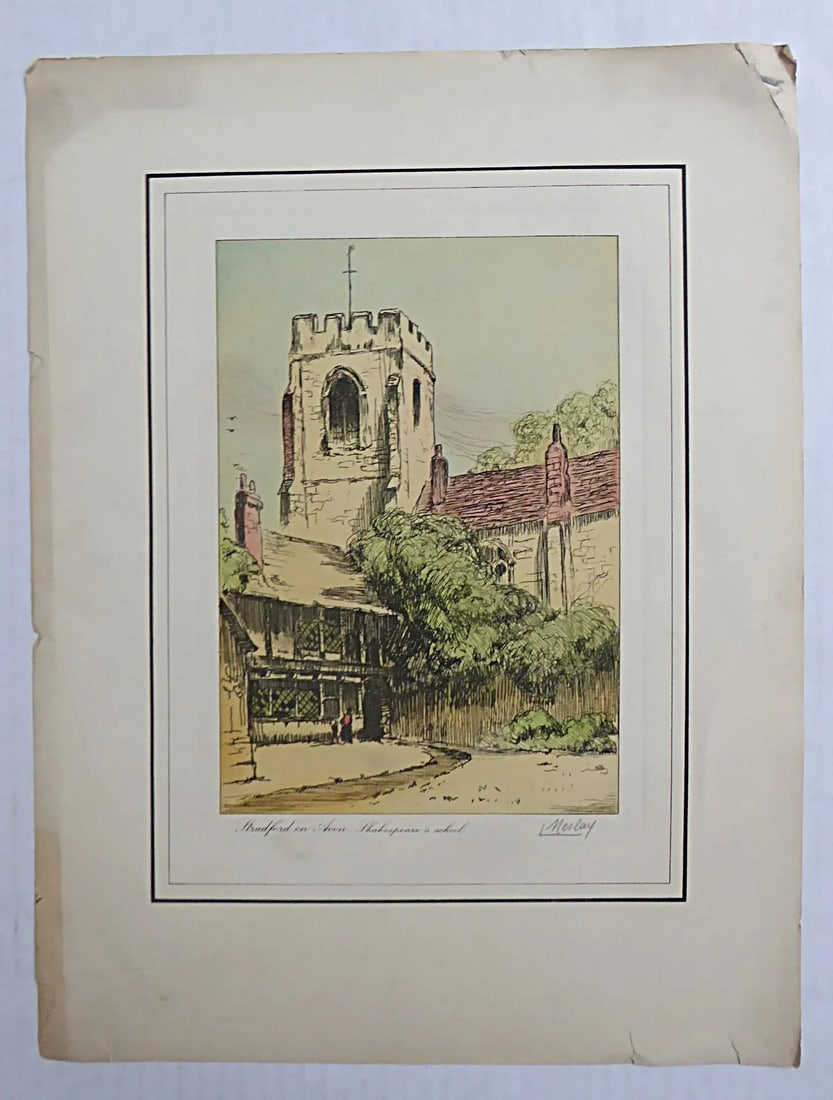 Group of 5 French Etchings by L. Meslay Early 20th Century England & France - 5