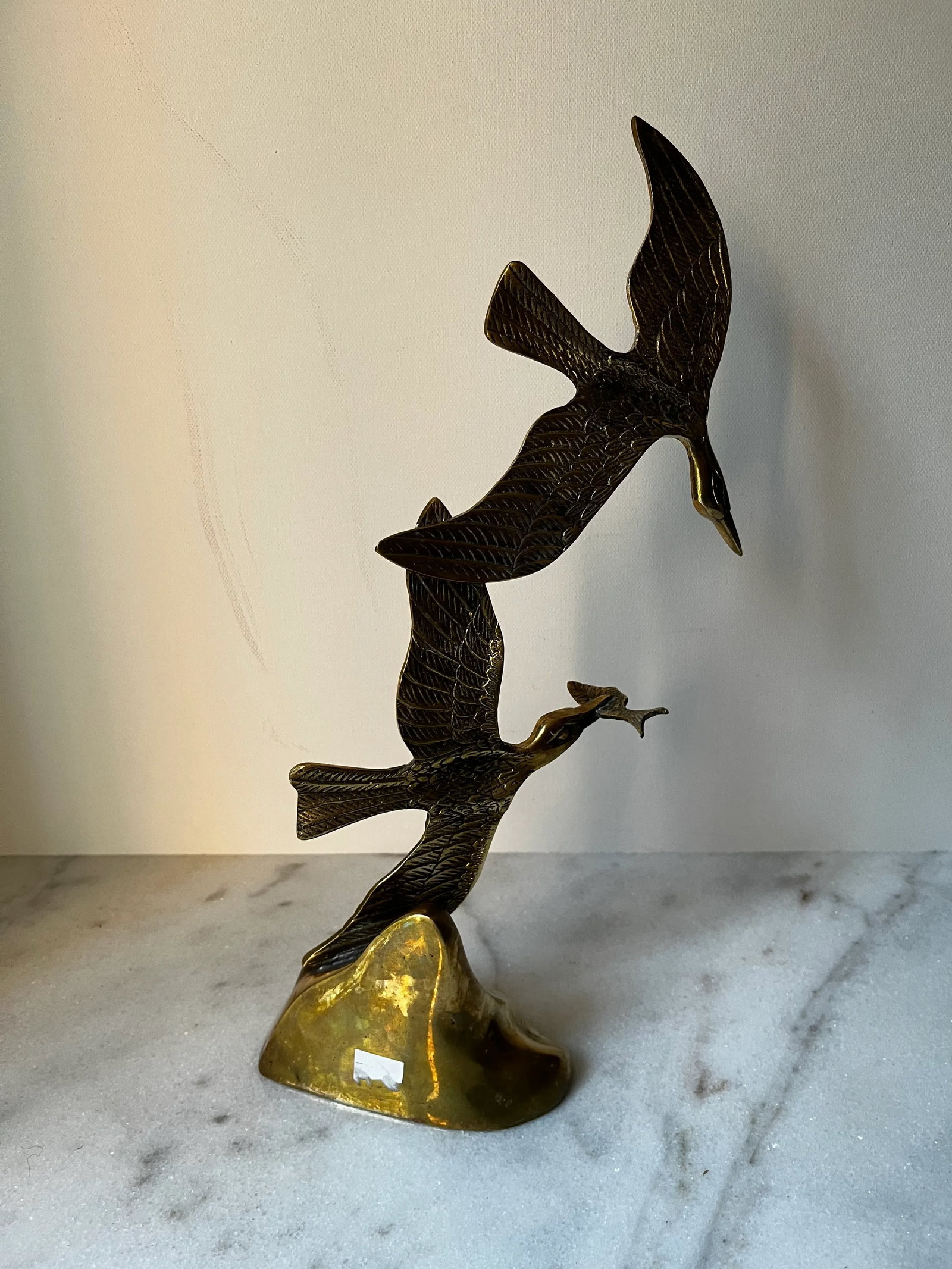 Mid Century Modern Brass Birds Seagull Sculpture - 10