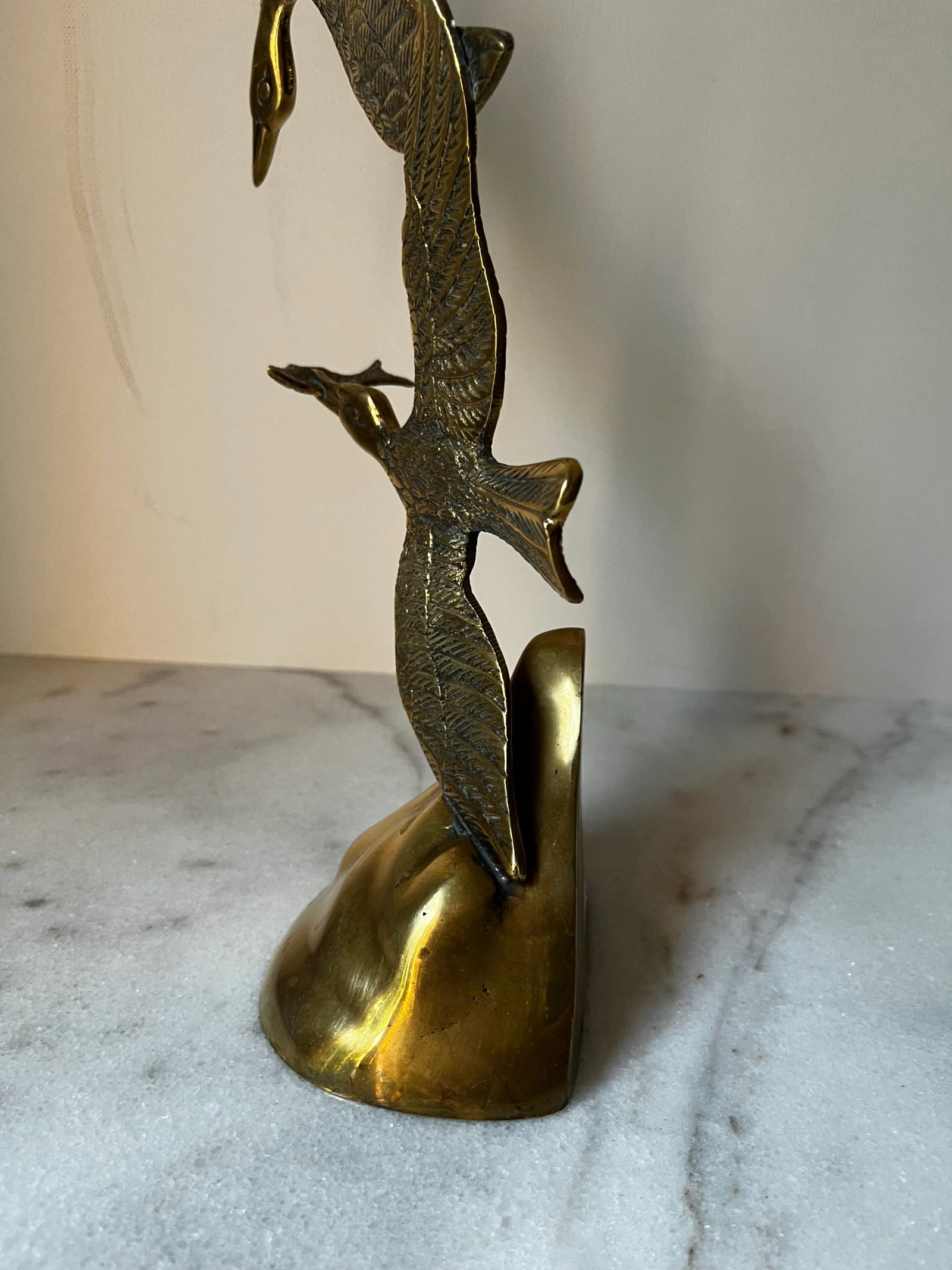 Mid Century Modern Brass Birds Seagull Sculpture - 12