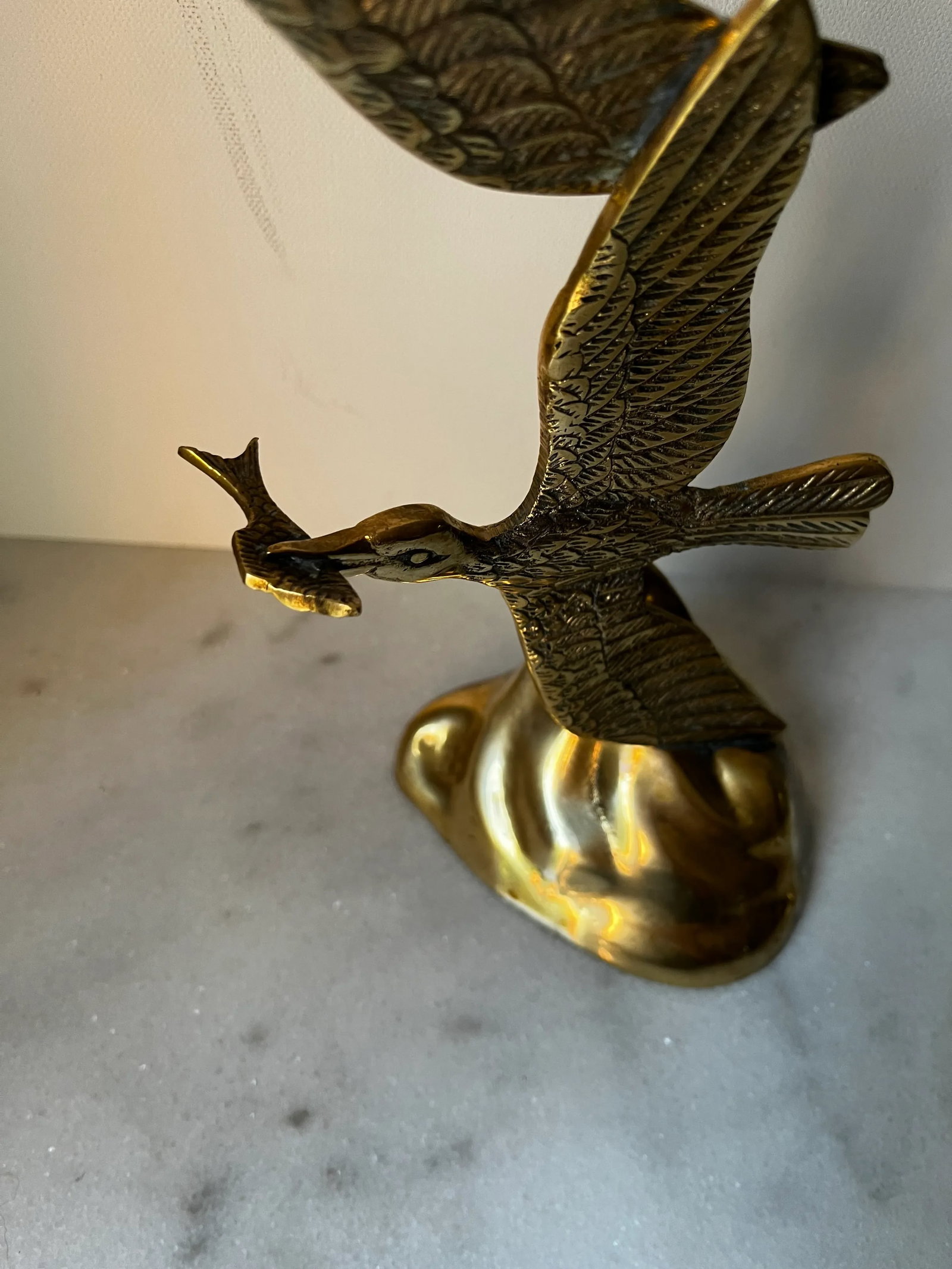 Mid Century Modern Brass Birds Seagull Sculpture - 2