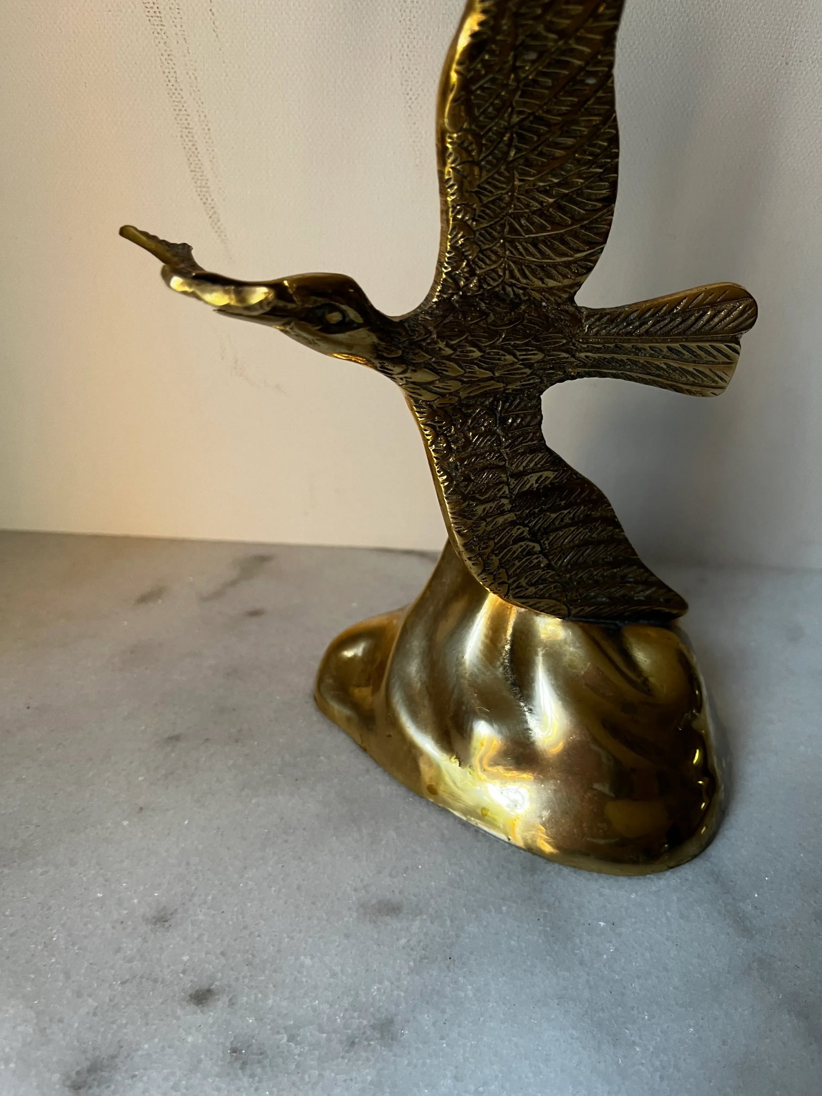 Mid Century Modern Brass Birds Seagull Sculpture - 3