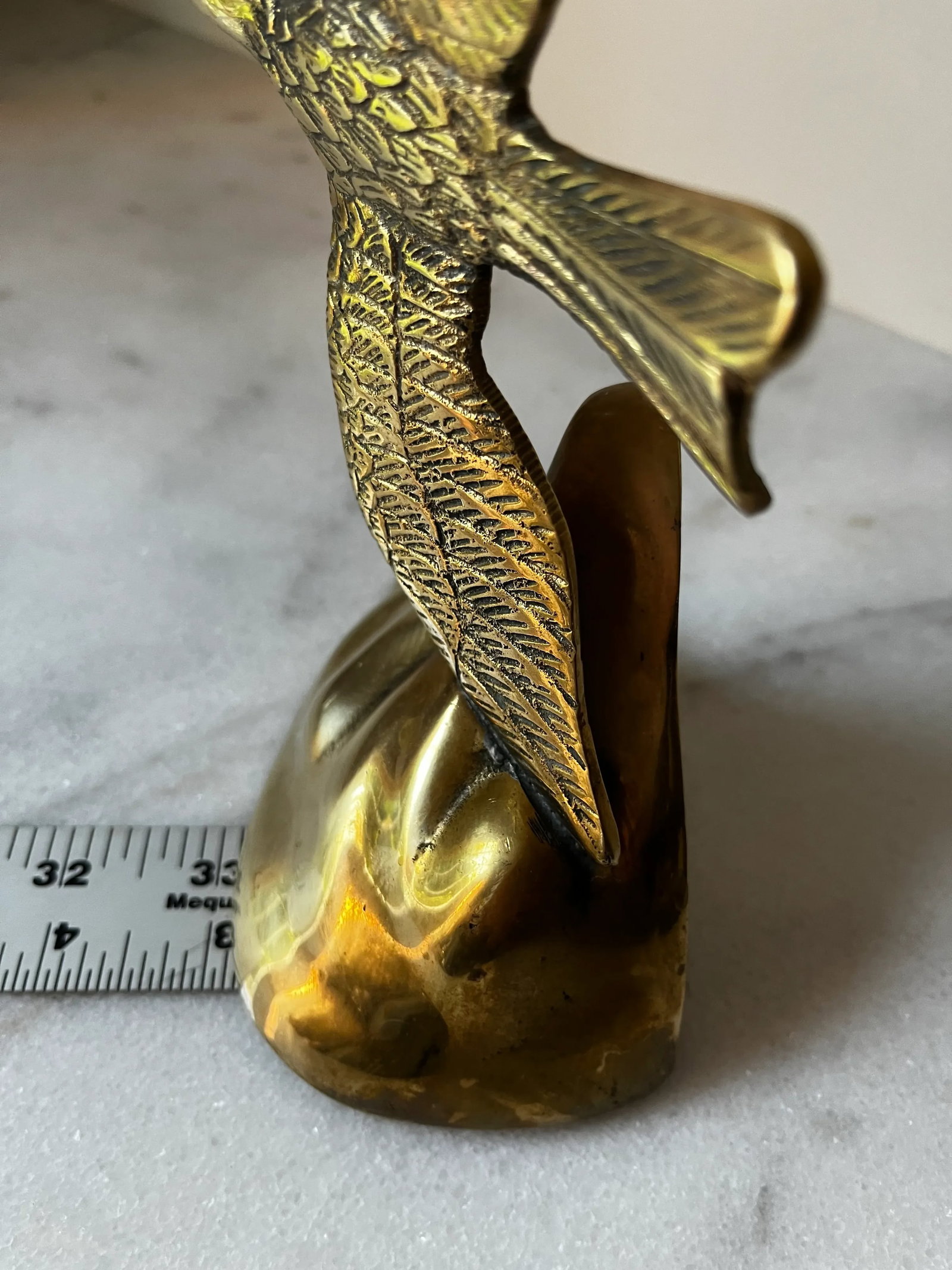 Mid Century Modern Brass Birds Seagull Sculpture - 8