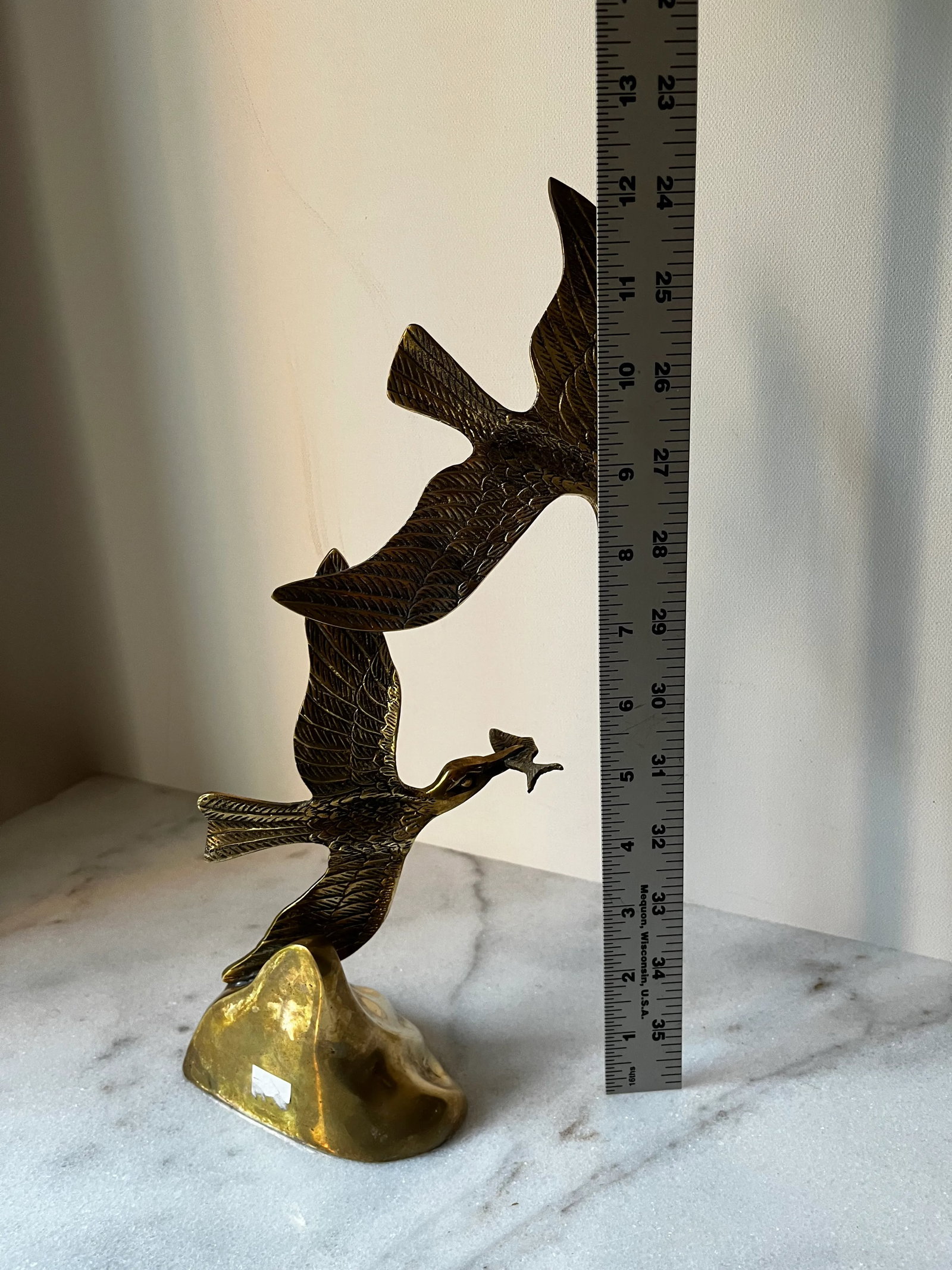 Mid Century Modern Brass Birds Seagull Sculpture - 9