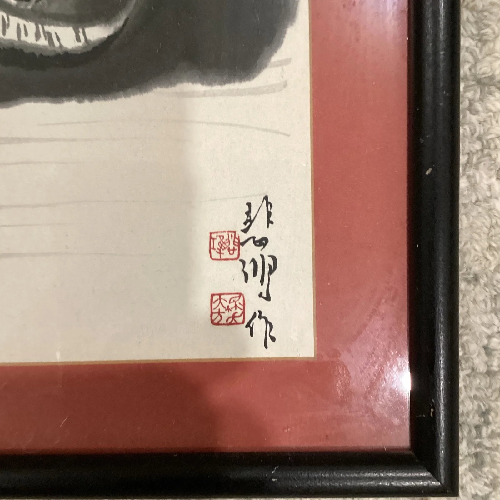 Vintage Ink Monochrome Depiction of a Water Buffalo by Xu Beihong - 7