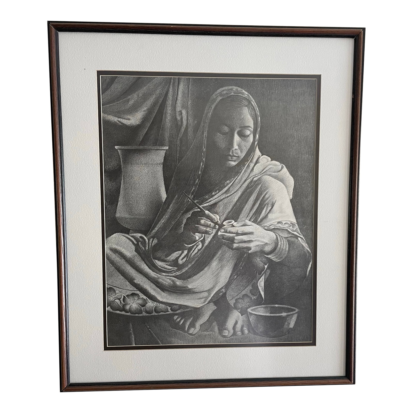 Philomeno Martinez Graffito Portrait of Mexican Artisan Signed: Philomeno Martinez Graffito Portrait of Mexican Artisan Signed Framed Condition: Alterations: Original Condition Unaltered Imperfections: Some Imperfections Condition Notes: Mint Origin: Mexico