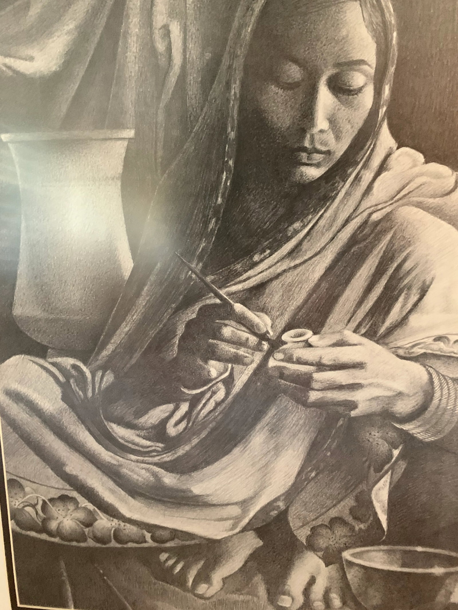 Philomeno Martinez Graffito Portrait of Mexican Artisan Signed - 5