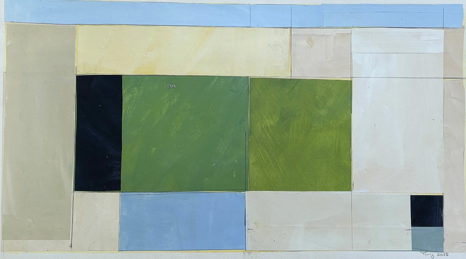 Bryan Young Studios Original Painting: Image size measures 15x25.75 inches. The painting is on heavy archival watercolor paper. It ships in a box mailer. A white border is left to allow for framing. I photograph work in my studio as it app