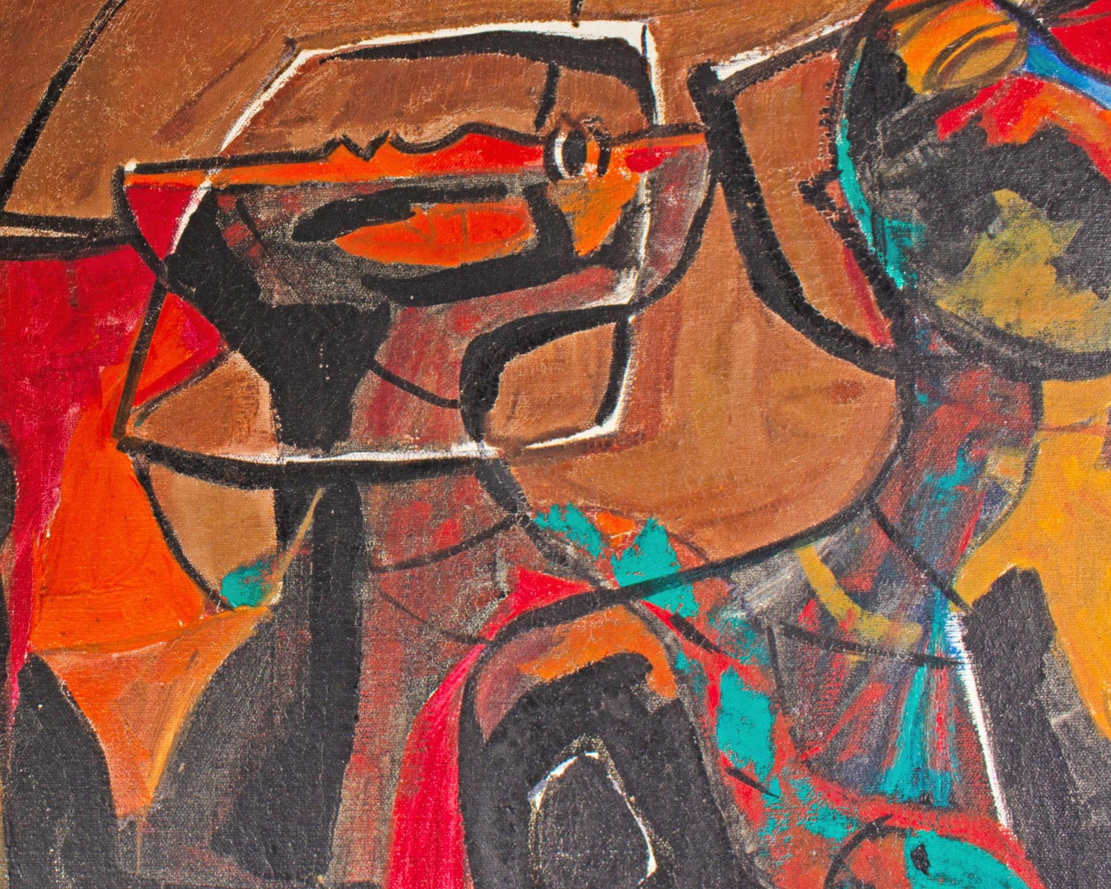 Abstract Oil on Canvas Painting of Adam and Eve by Luigi Fumagalli - 4