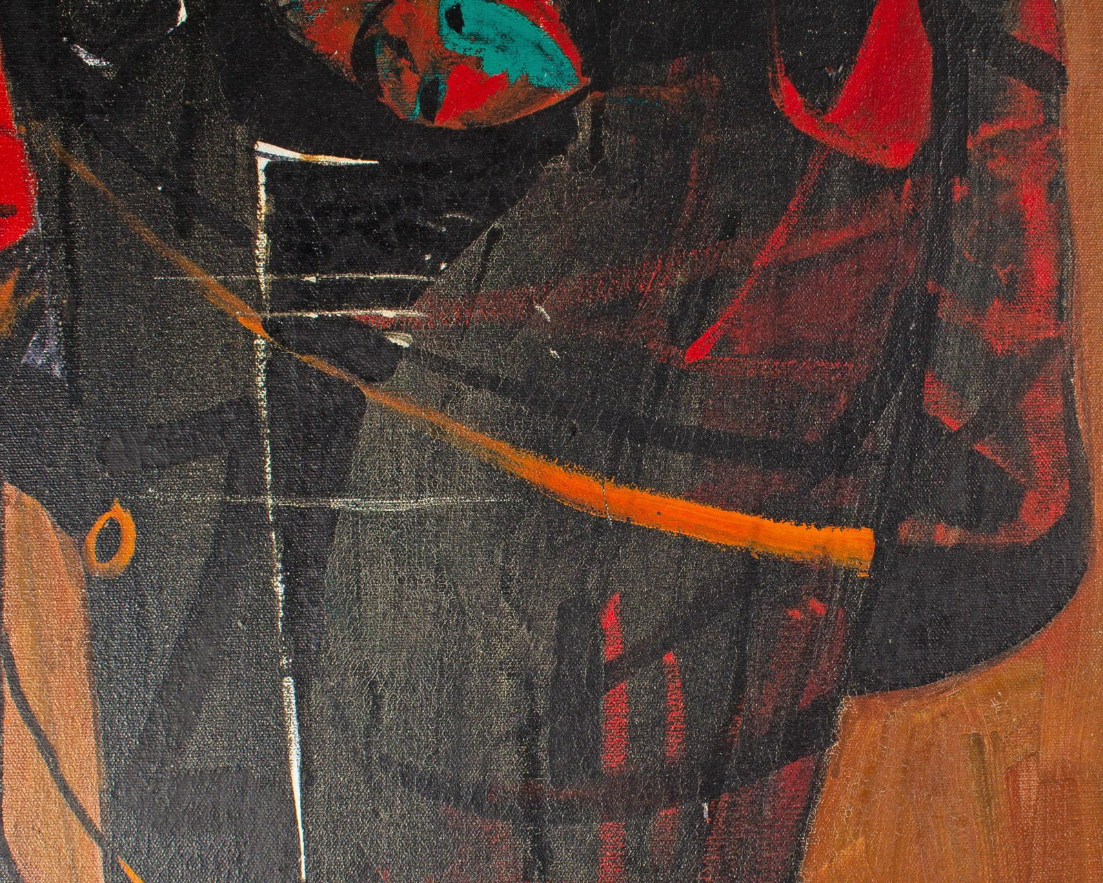 Abstract Oil on Canvas Painting of Adam and Eve by Luigi Fumagalli - 5