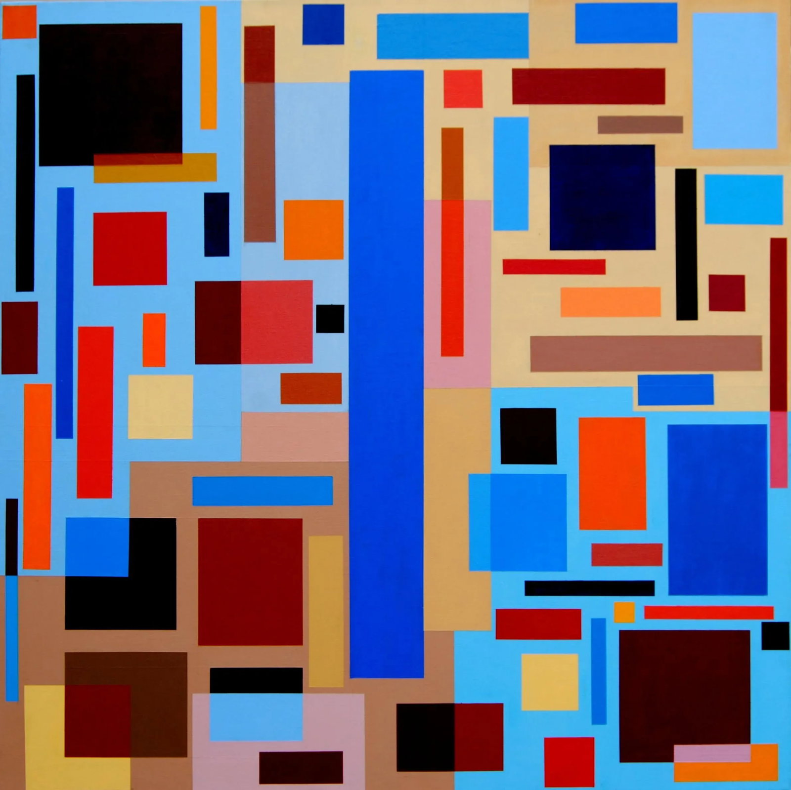 "Untitled" Contemporary Geometric Hard Edge Acrylic Painting by Sassoon Kosian - 2