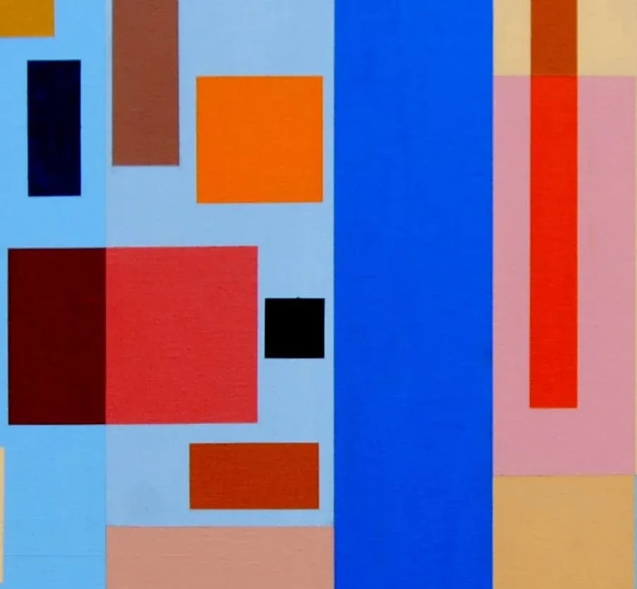 "Untitled" Contemporary Geometric Hard Edge Acrylic Painting by Sassoon Kosian - 3