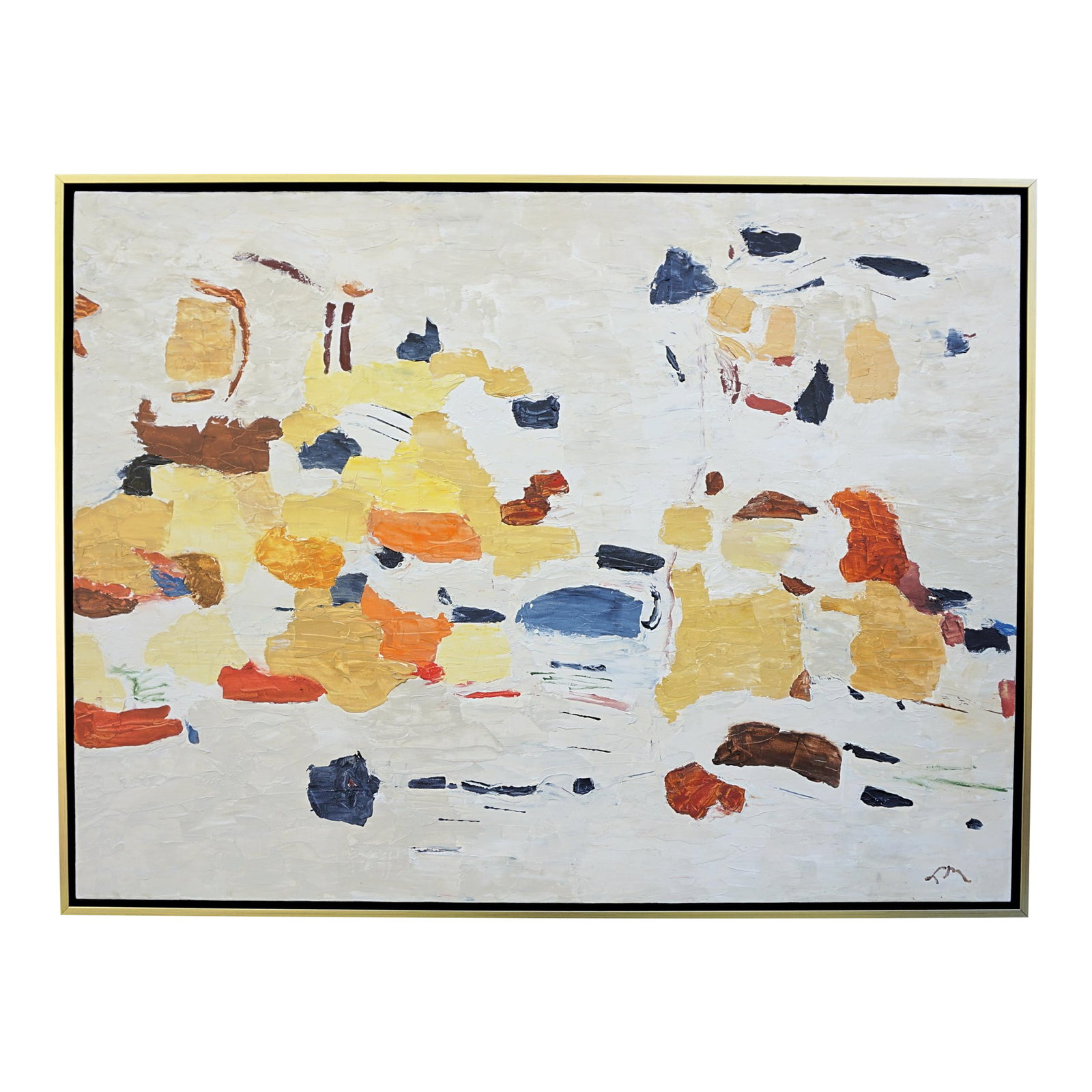 "Child's Play" Abstract Painting by Laurie MacMillan, Framed: The artist started painting Child's Play vertically, and decided when it was almost done that she liked it also horizontally -- so it could be hung either way by adding a wire (currently the wire make