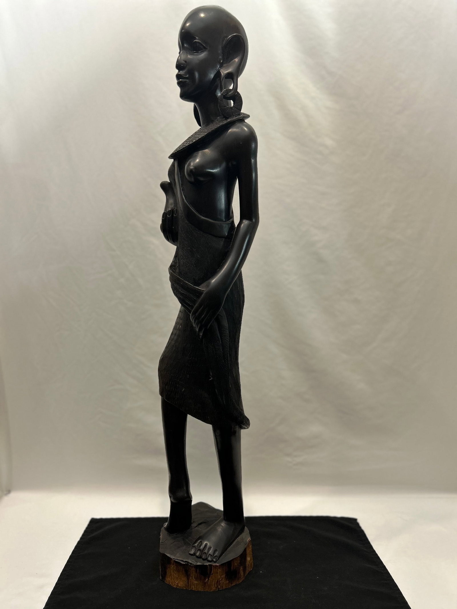 1950s Maasai Figures From Tanzania, African Blackwood (Pair) - 3
