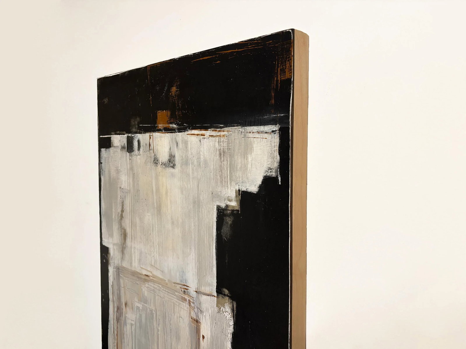 "Foundation" Black Abstract Art, Original Large Contemporary Modern Painting by JTS - 5