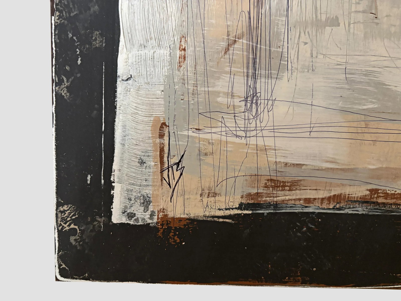 "Foundation" Black Abstract Art, Original Large Contemporary Modern Painting by JTS - 7