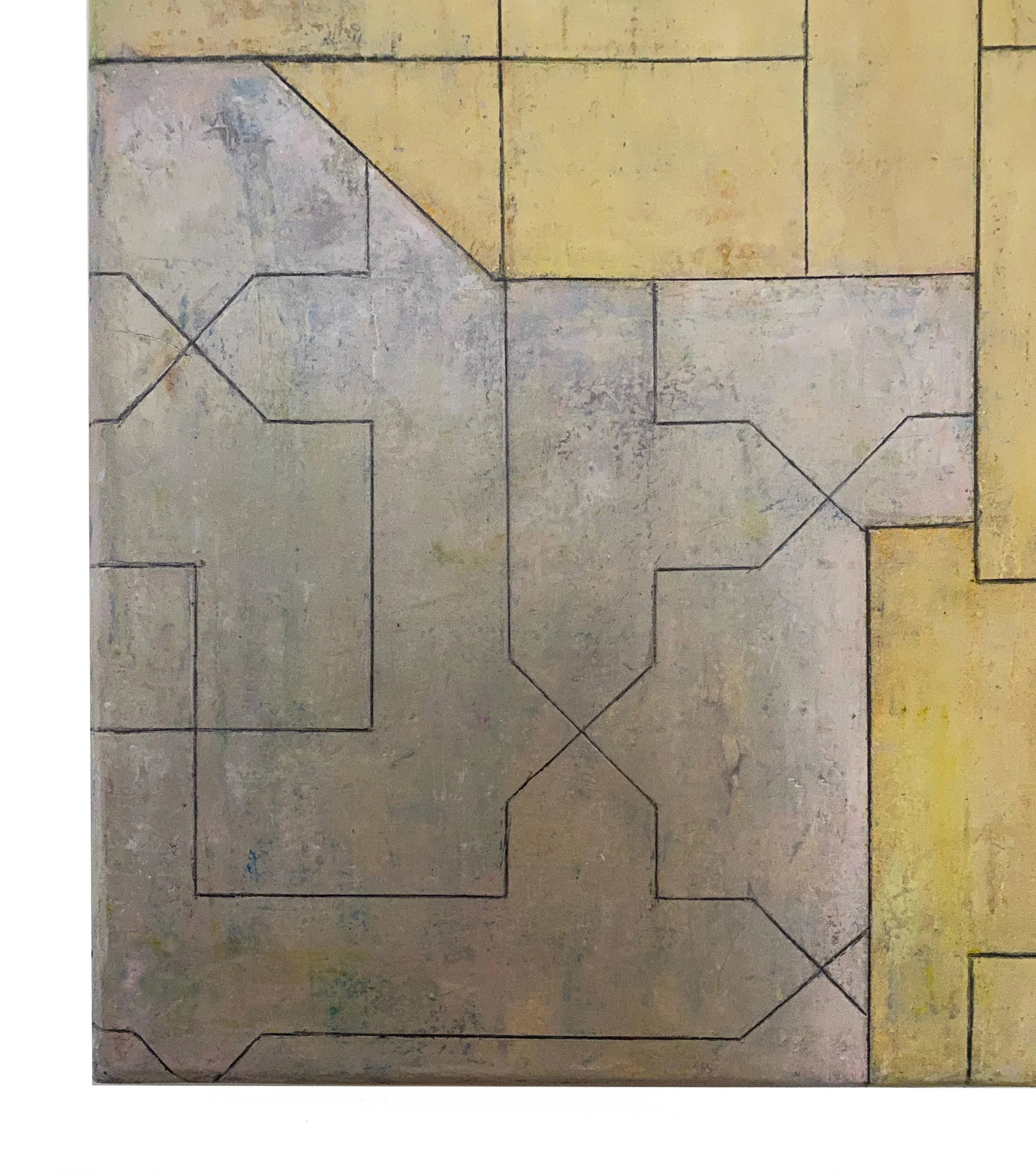 Contemporary Geometric Abstract Square Mixed-Media Painting by Stephen Cimini - 4