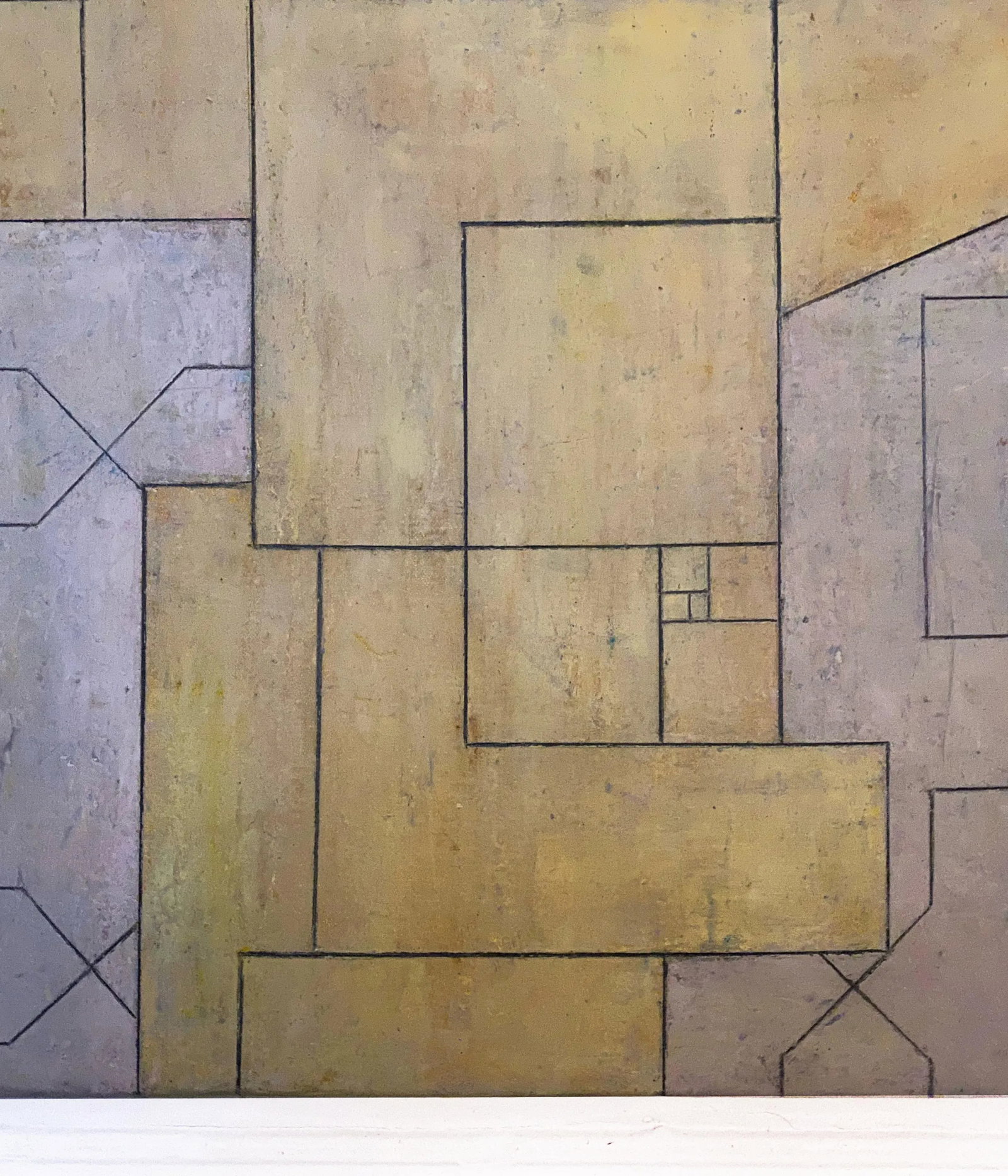Contemporary Geometric Abstract Square Mixed-Media Painting by Stephen Cimini - 6
