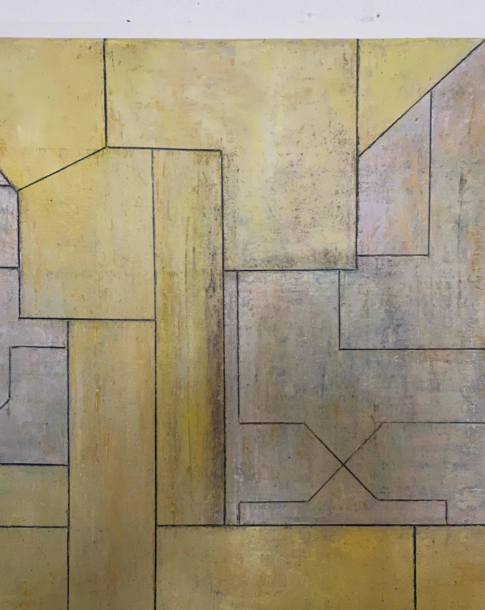 Contemporary Geometric Abstract Square Mixed-Media Painting by Stephen Cimini - 7