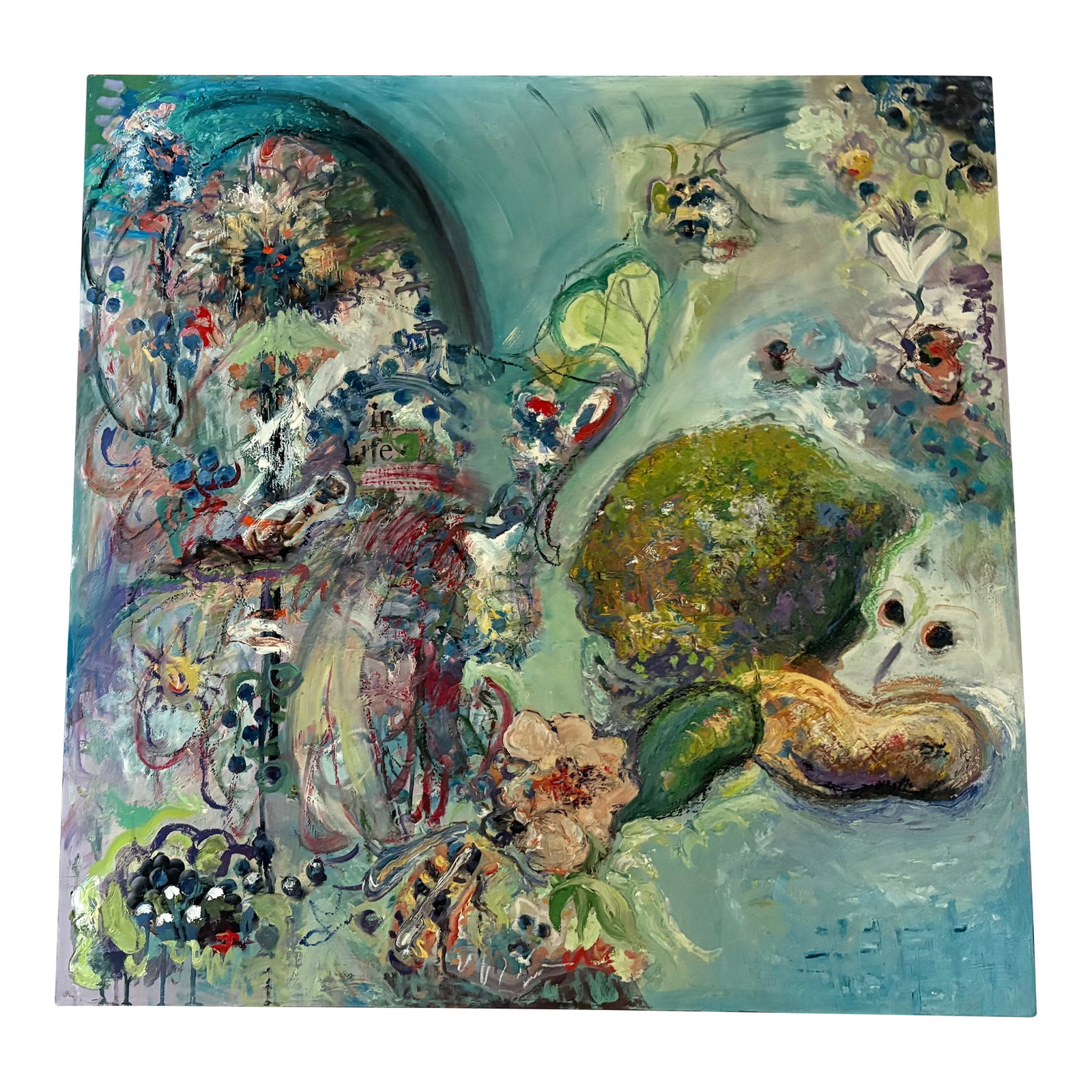 Large Abstract, Original Oil Paintings, Gallery Art: 35"x35"x2", oil painting on wood panel. Abstract Art. The edges are painted, no need for a frame. Ready to hang. This painting, for me, represents the different phases of life. In all of their beauty 