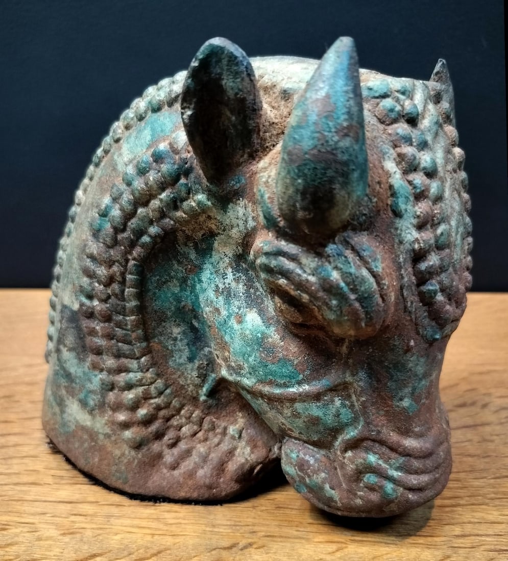 Early 20th Century Stylized Cast Iron Bulls Head - 3