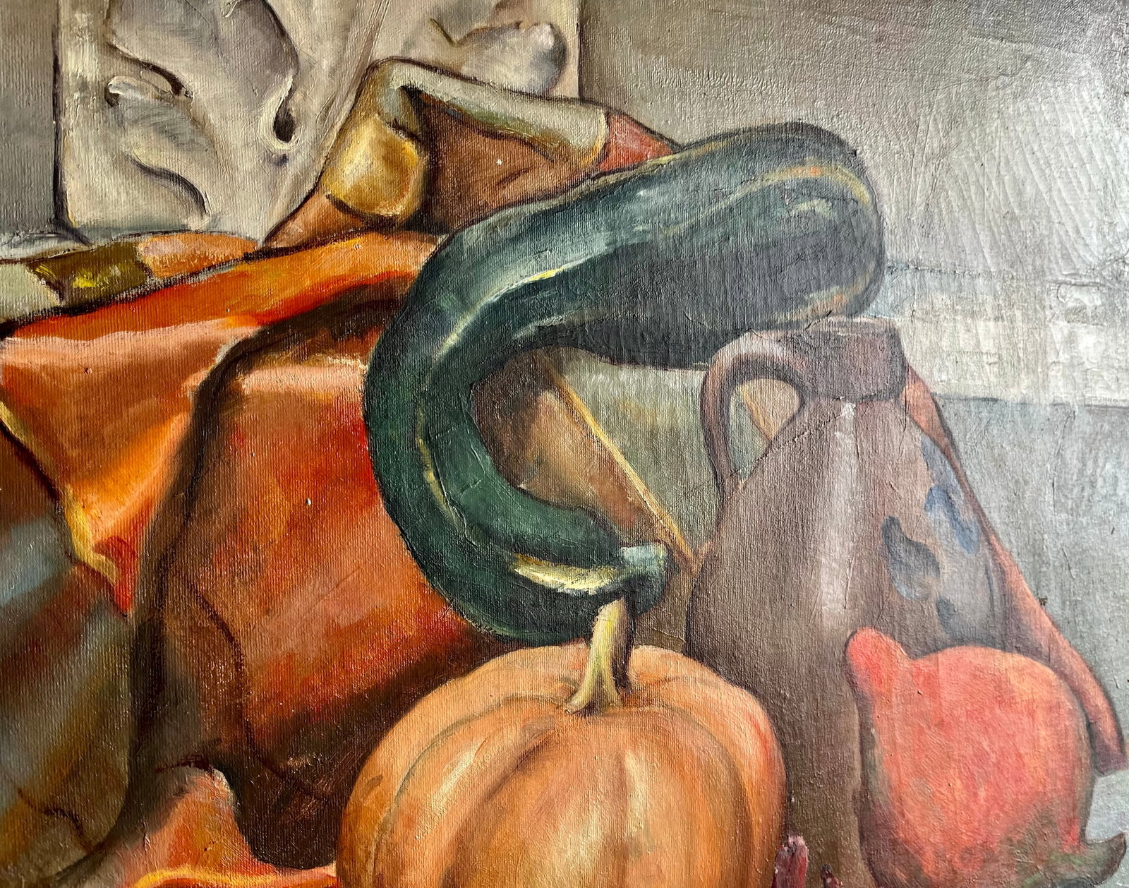 "Autumn Still Life"- 1940's Oil on Canvas-Antique Frame - 8