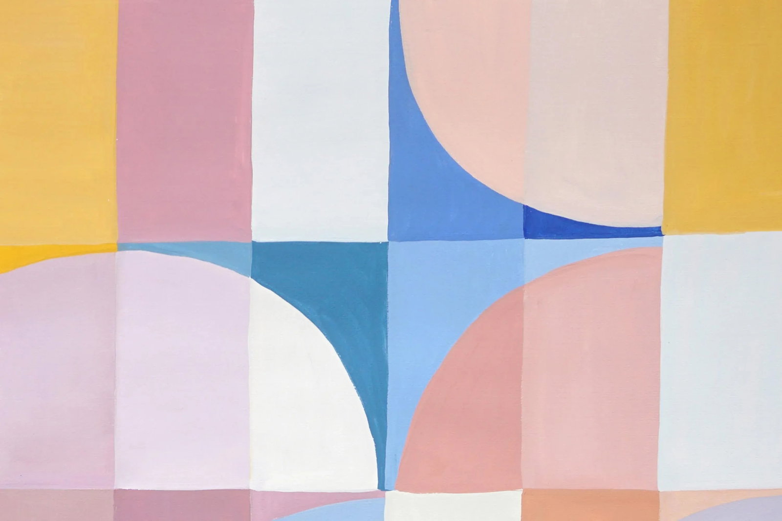 2025, Modern Bauhaus Patterns in Soft Tones. Mauve Tulip, Acrylic Paint on Watercolor Paper by Natal - 3