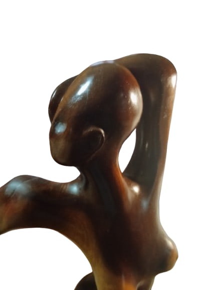 1970s Nude Sign Abstract Large Wooden Statue - 3