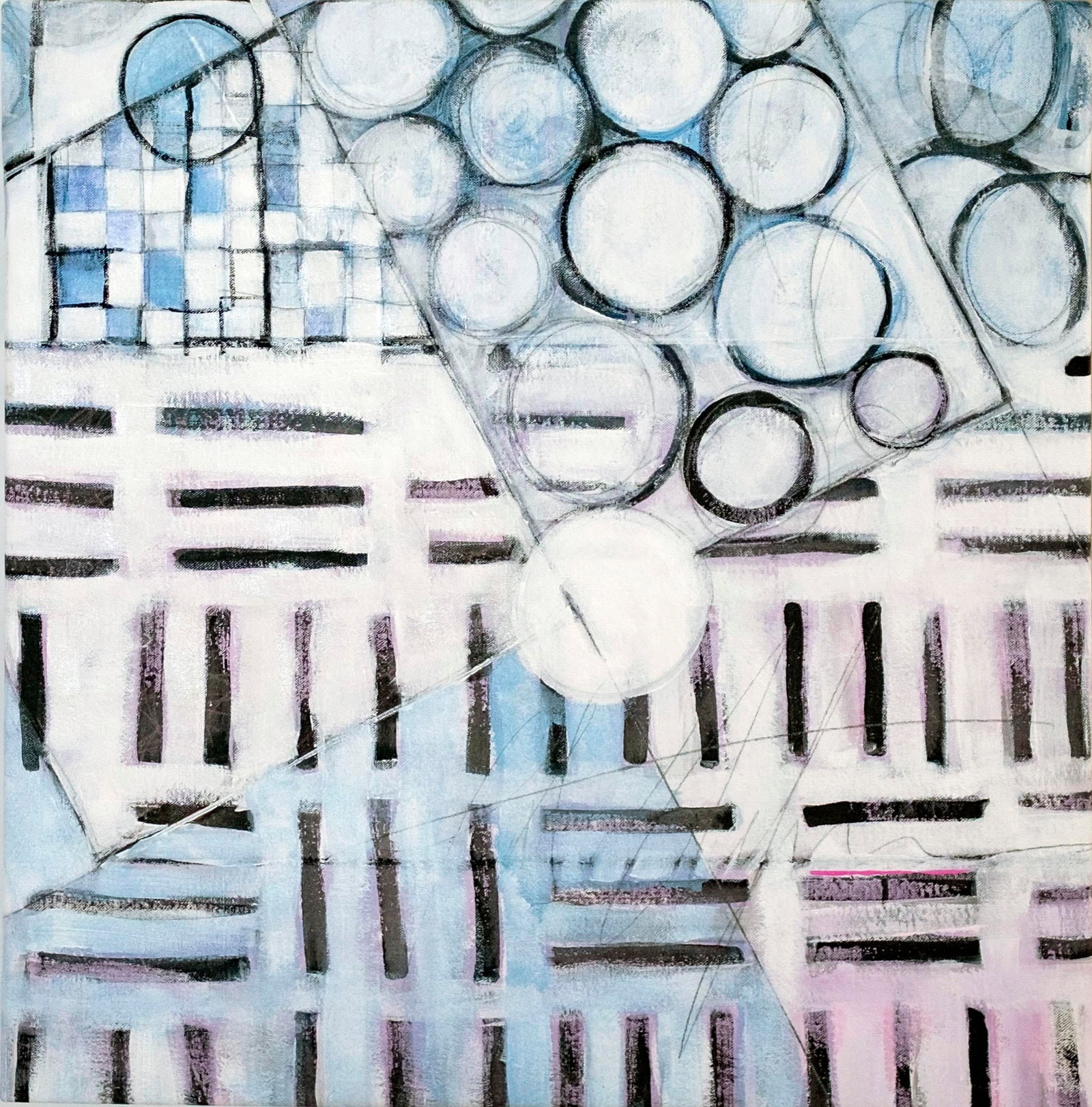 "Chester Trains Iii" Abstract Contemporary Acrylic Painting by Paula DeStefanis - 2