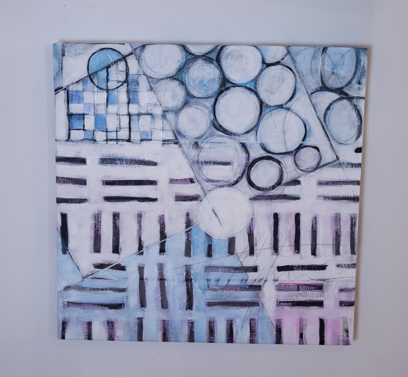 "Chester Trains Iii" Abstract Contemporary Acrylic Painting by Paula DeStefanis - 3