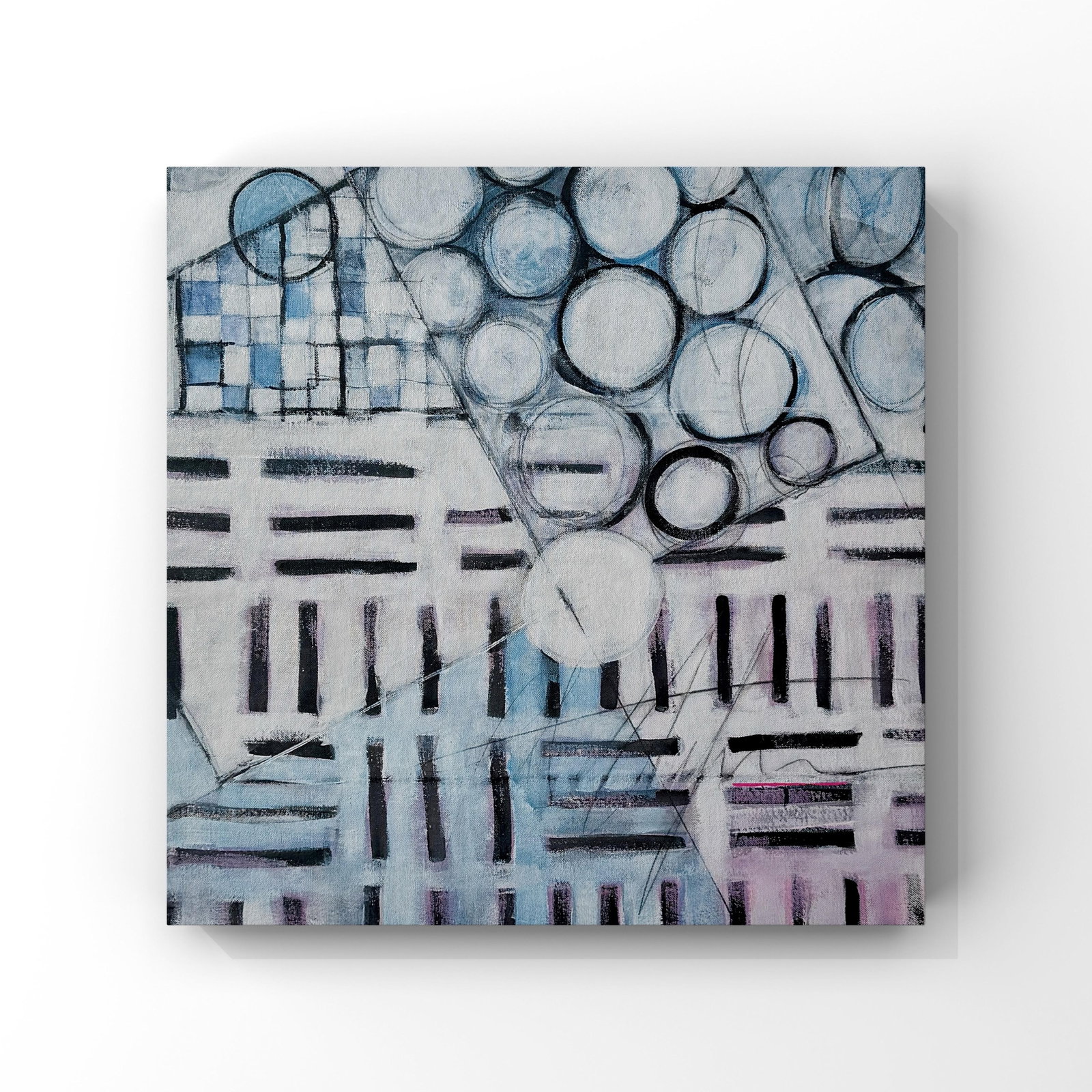 "Chester Trains Iii" Abstract Contemporary Acrylic Painting by Paula DeStefanis - 4