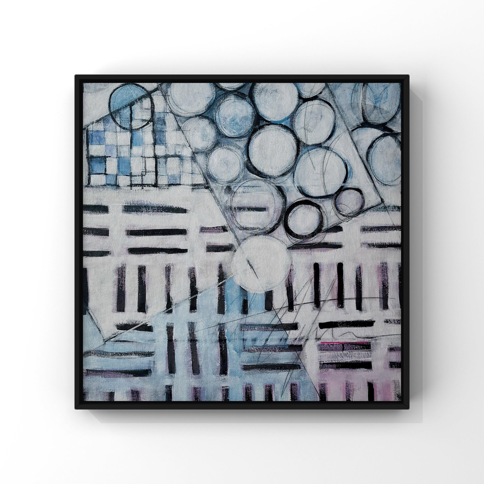 "Chester Trains Iii" Abstract Contemporary Acrylic Painting by Paula DeStefanis - 6