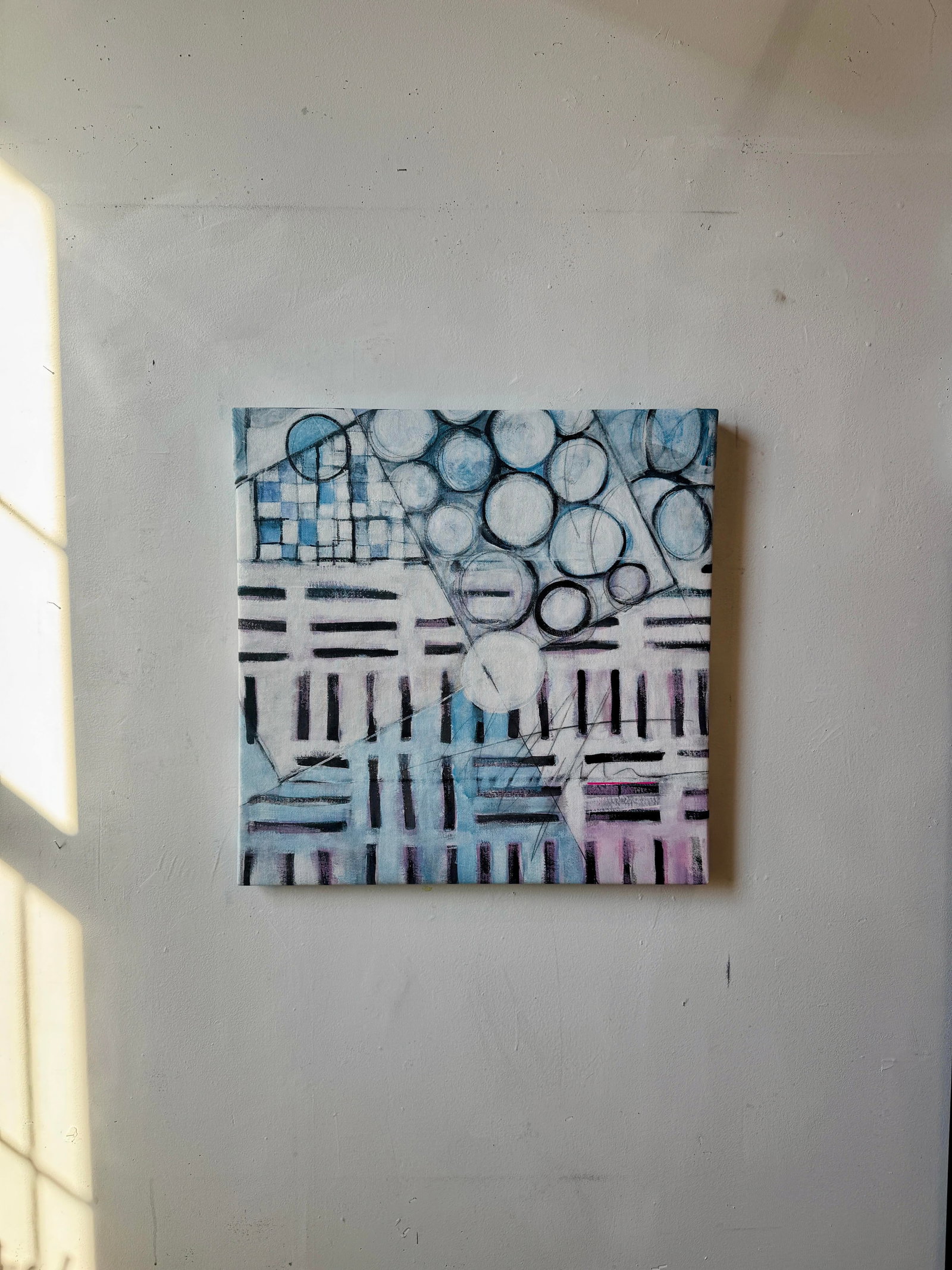 "Chester Trains Iii" Abstract Contemporary Acrylic Painting by Paula DeStefanis - 7