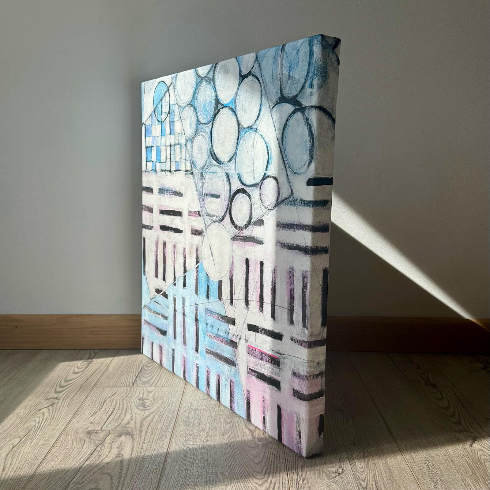 "Chester Trains Iii" Abstract Contemporary Acrylic Painting by Paula DeStefanis - 8