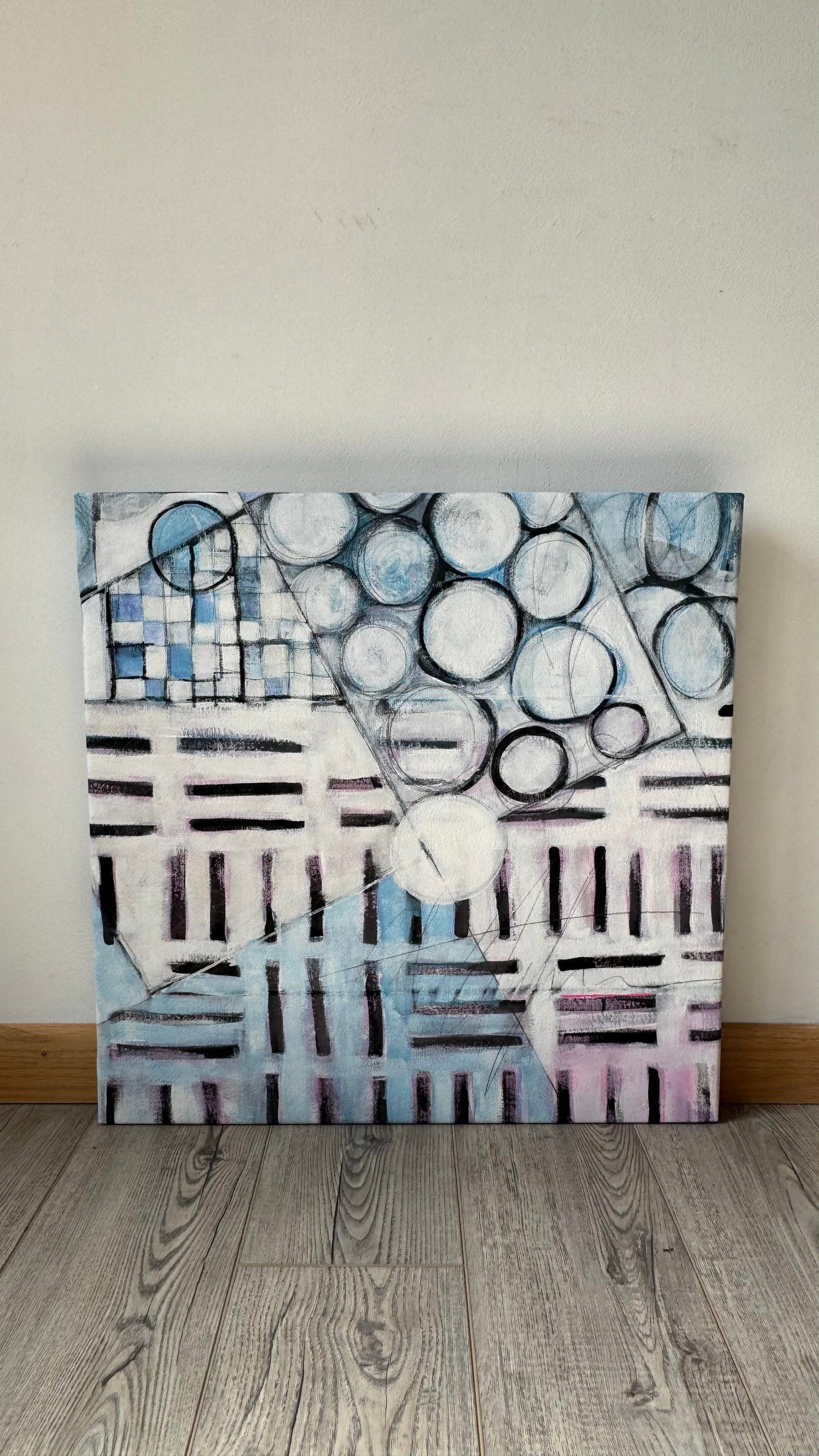 "Chester Trains Iii" Abstract Contemporary Acrylic Painting by Paula DeStefanis - 9
