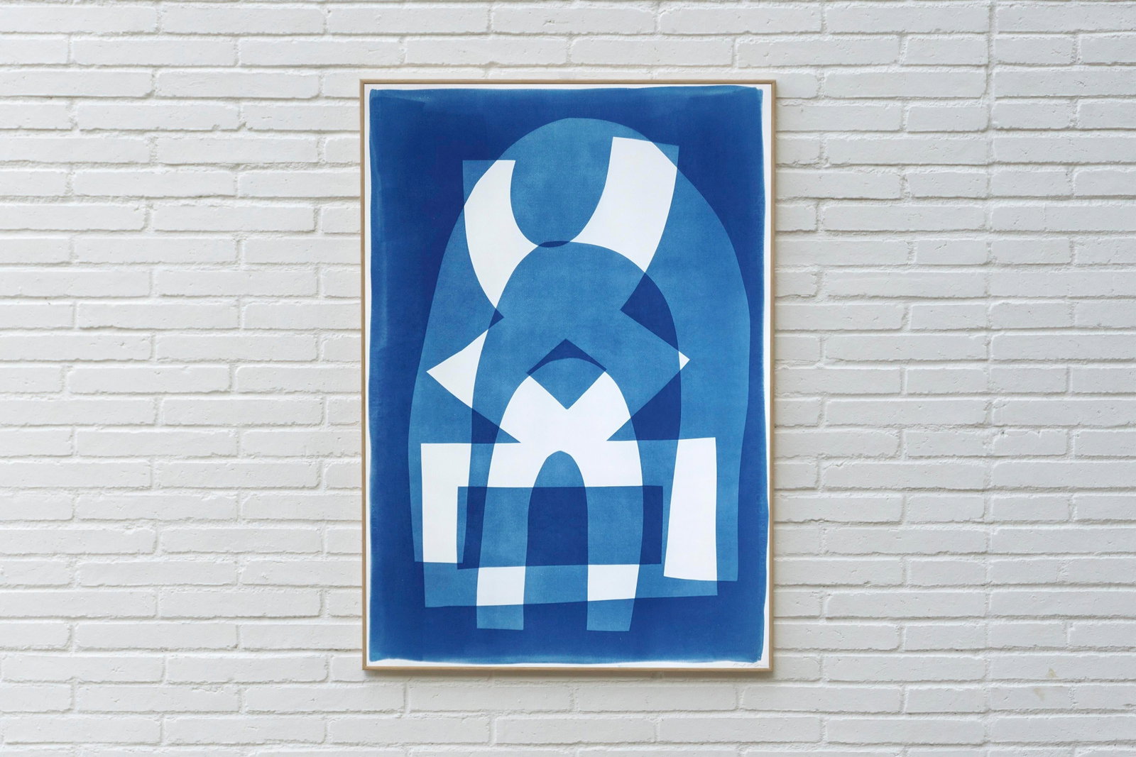 2025, Abstract Geometric Figures, Beneath the Rainbow, Handmade Cyanotype on Watercolor Paper by Kin - 4