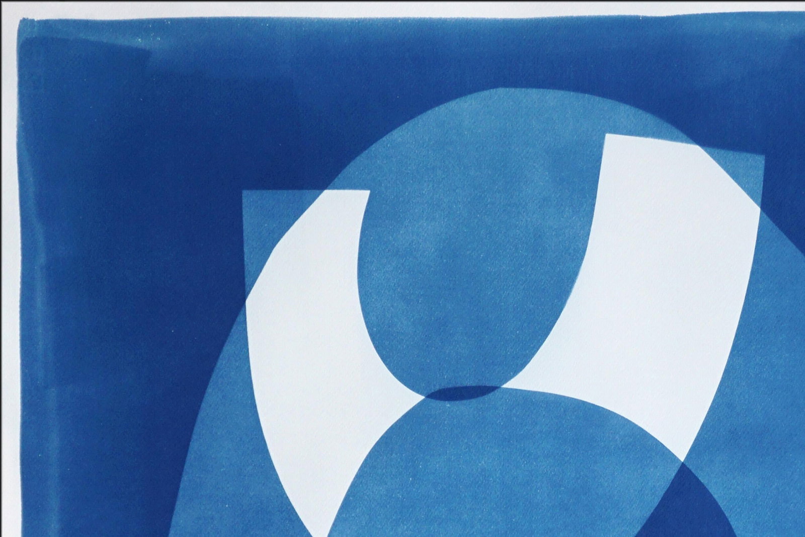 2025, Abstract Geometric Figures, Beneath the Rainbow, Handmade Cyanotype on Watercolor Paper by Kin - 6