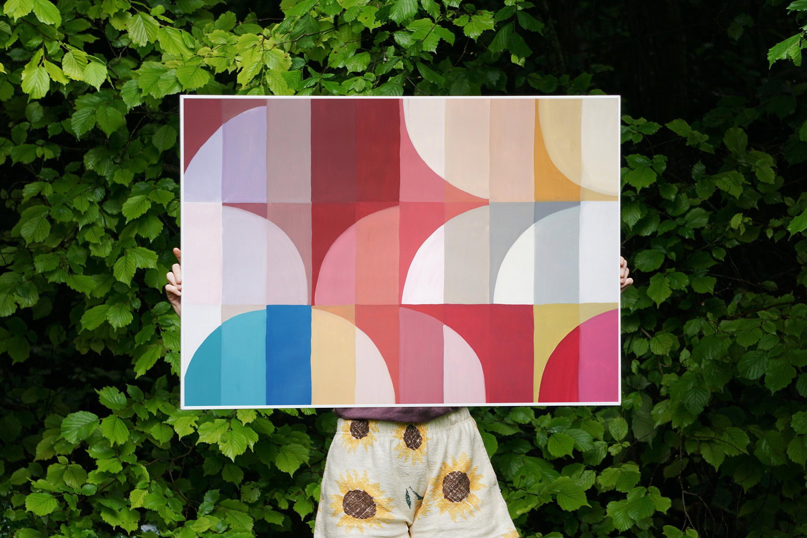 2025, Bauhaus Study in Earth Tones, Acrylic Paint on Waterolor Paper by Natalia Roman - 2