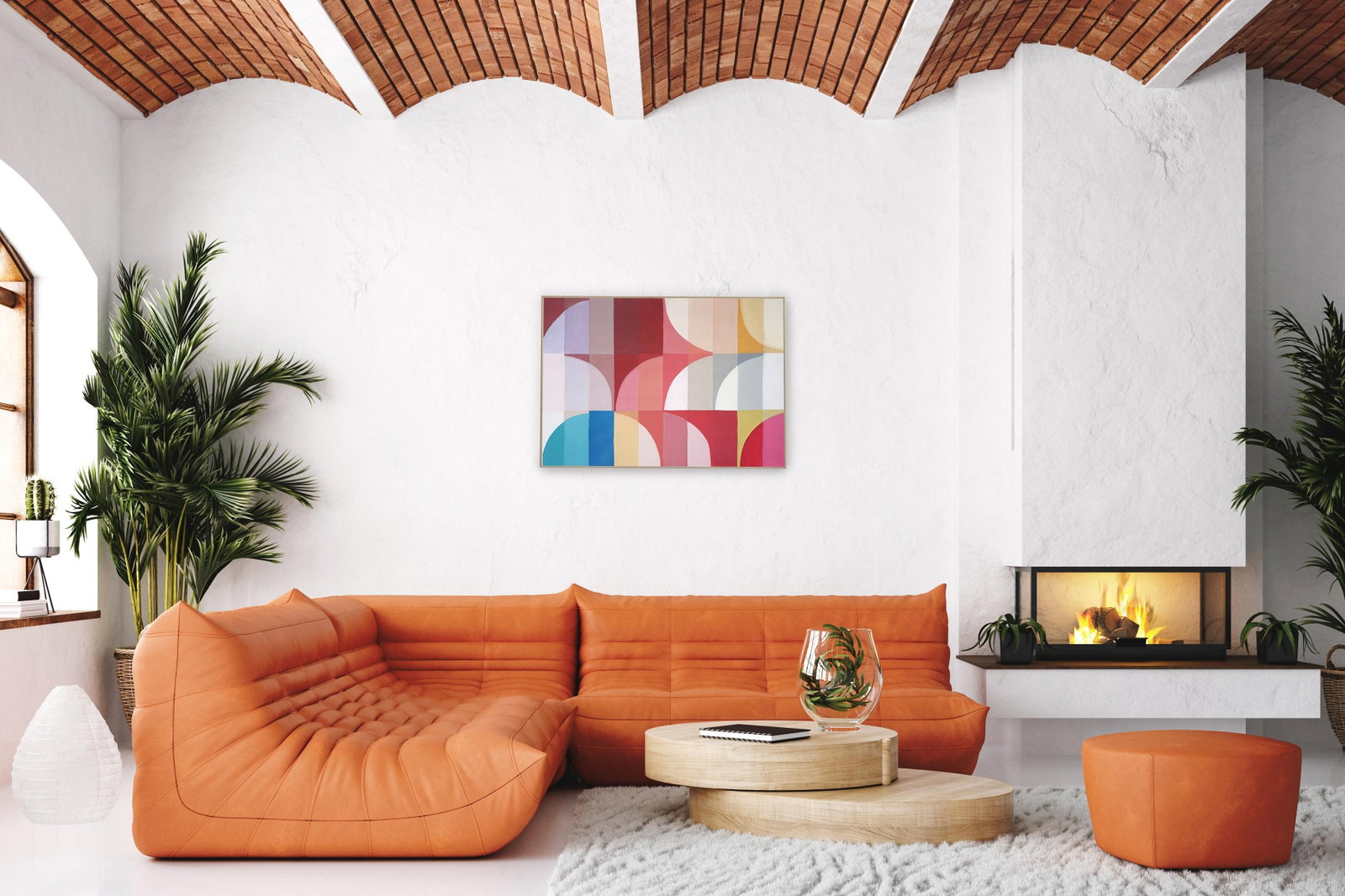 2025, Bauhaus Study in Earth Tones, Acrylic Paint on Waterolor Paper by Natalia Roman - 4