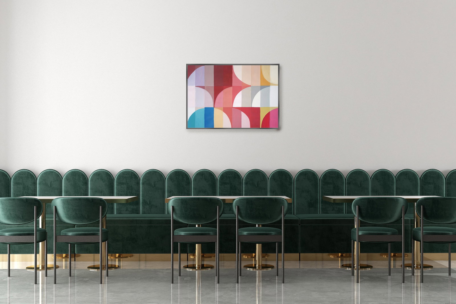2025, Bauhaus Study in Earth Tones, Acrylic Paint on Waterolor Paper by Natalia Roman - 8