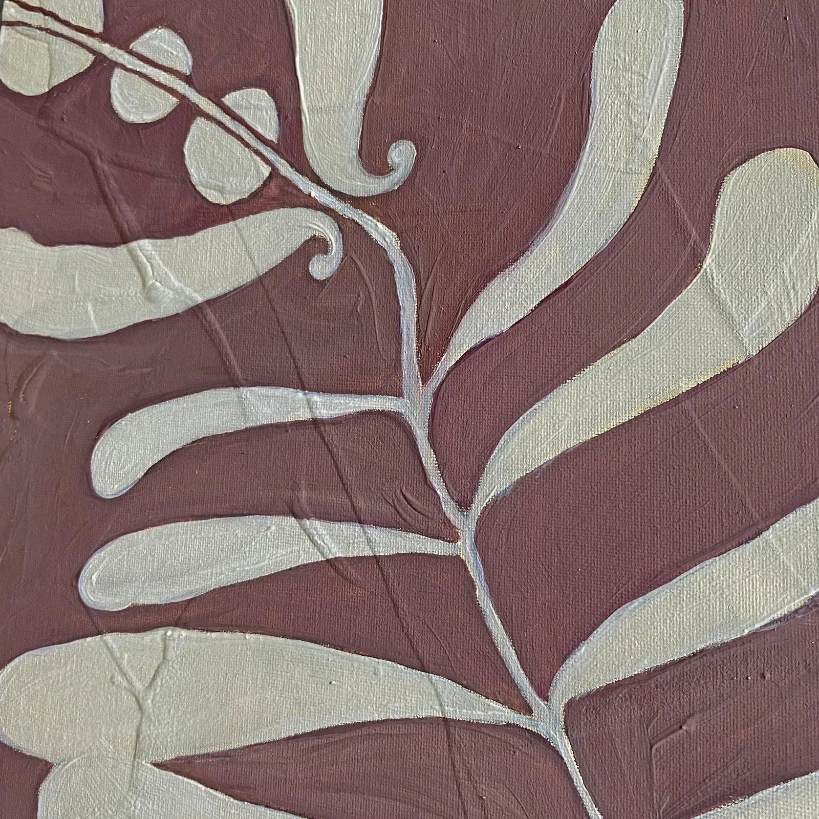 Original Boho Textured Leaf Painting - Oil on Clay Board - By Tatiana Duperault - 3