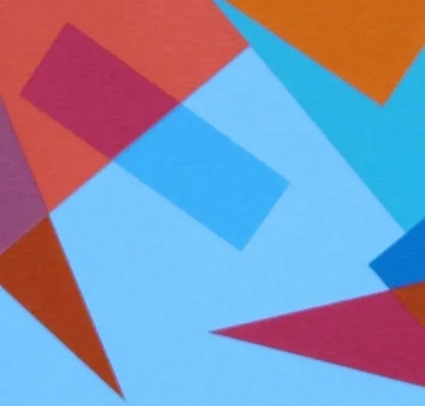 "Composition With Triangles No. 3" Contemporary Geometric Hard Edge Acrylic Painting by Sassoon Kosi - 2