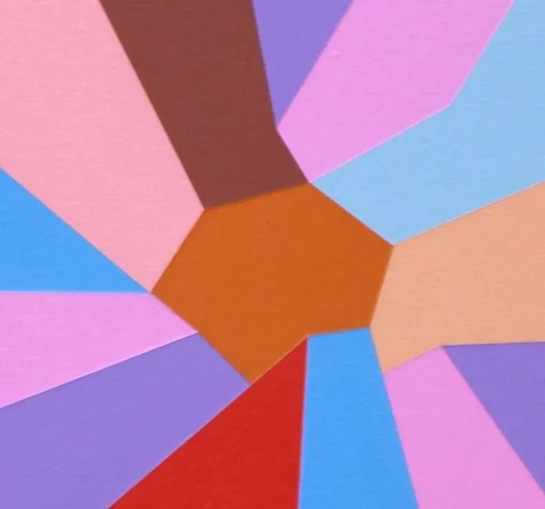 "Freedom Must Come" Contemporary Geometric Hard Edge Acrylic Painting by Sassoon Kosian - 2
