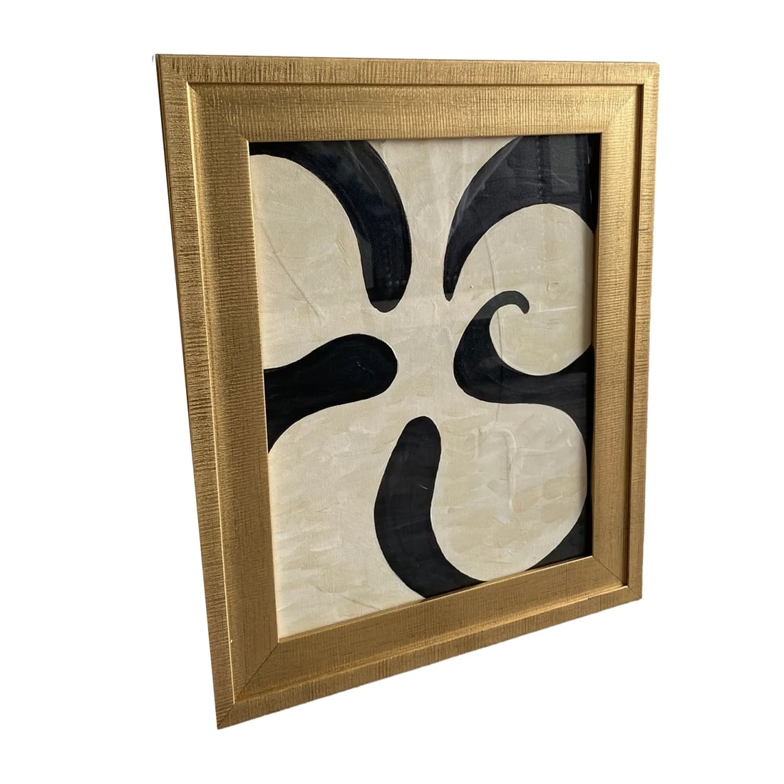 Black and Ivory Abstract Framed Art Acrylic Painting Modern Minimalist Art by Tatiana Duperault - 3