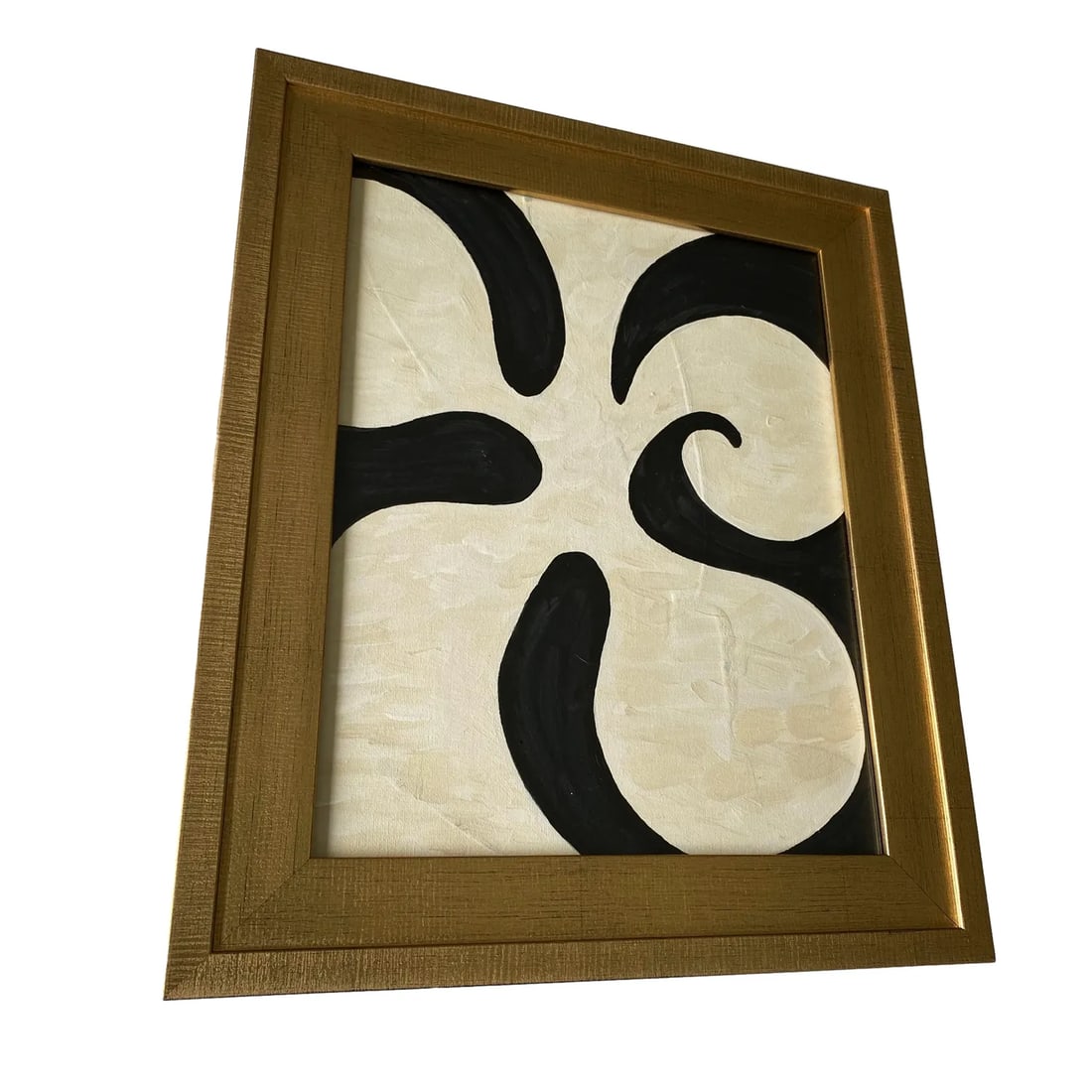 Black and Ivory Abstract Framed Art Acrylic Painting Modern Minimalist Art by Tatiana Duperault - 4